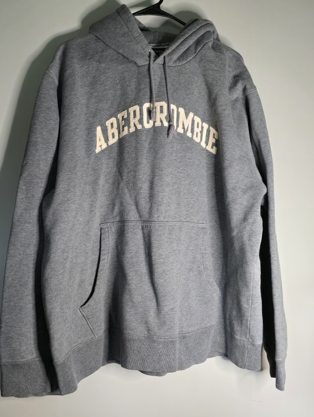 Y2K Vintage Abercrombie & Fitch Gray Hoodie with Cream Logo